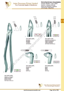 Extracting forceps, English pattern, upper jaw, incisors and bicuspids, incisors and cuspids, Molar, deep-gripping